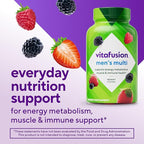 vitafusion Adult Gummy Vitamin Supplement for Men, Berry Flavored, A, C, D, E, B6, B12, Daily, 120 Count, 60 Day Supply
