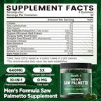 Saw Palmetto Gummies for Men, Organic Saw Palmetto with Pumpkin Seed Oil for Men Overall Health, Enhanced with Pygeum, Nettle, Sugar-Free, Vegan, 60 Chewables