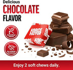 Force Factor NAD+ Longevity, Support Cellular Energy & Repair, Anti-Aging Formula with Antioxidant Support, Promote Brain & Cognitive Health, Chocolate, 60 Soft Chews