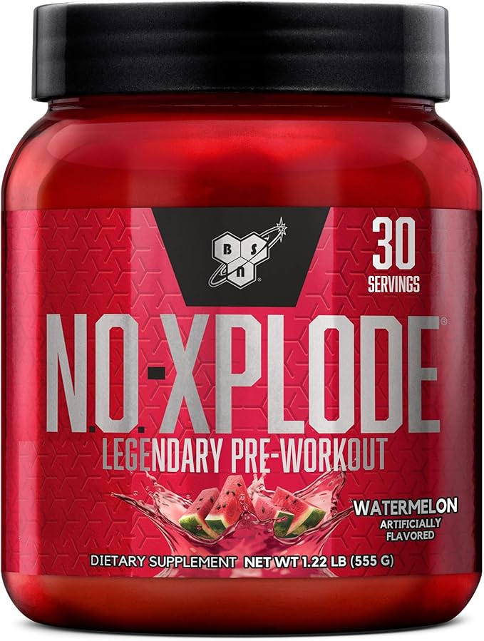 BSN N.O.-XPLODE Pre Workout Powder, Energy Supplement for Men and Women with Creatine and Beta-Alanine, Watermelon, 30 Servings, 1.2 Pound (Packaging May Vary)