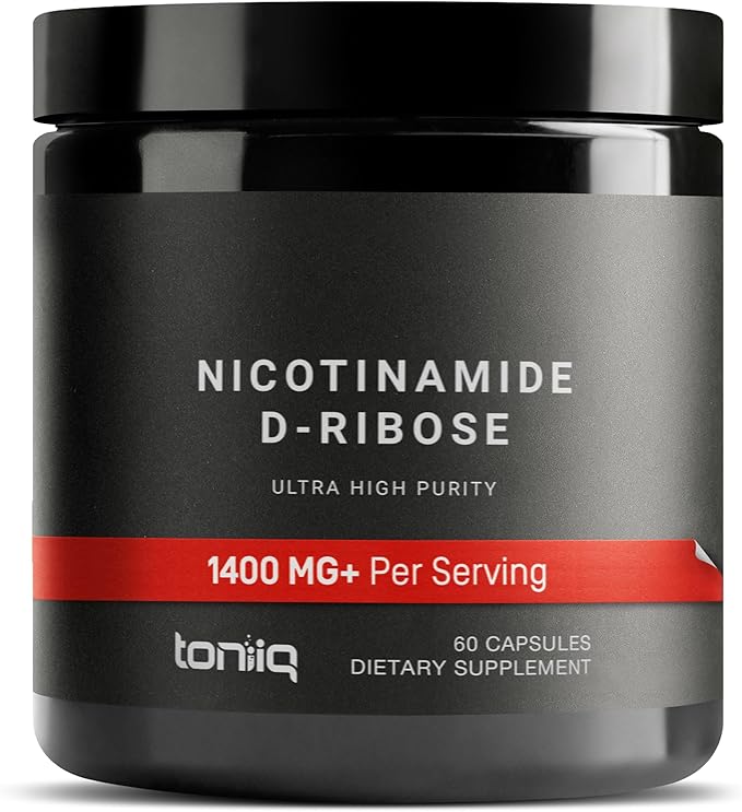 Toniiq Ultra High Potency 1400mg NAD Supplement - NAD+ Nicotinamide B3 Blend with D-Ribose, Niacin -with RiaGev - 3rd Party Tested