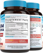 Vitalibre Magnesium Complex with Ashwagandha & L-Theanine - Stress Relief, Bone & Relaxation Support - w/Vitamin D3, B6 - Glycinate, Citrate, Malate, Taurate - 180 Vegan Capsules, Non-GMO, Gluten free