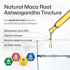 BIO KRAUTER Maca Root and Ashwagandha Tincture - Maca & Ashwagandha Supplements for Men & Women - Adaptogenic Liquid Supplement for Mood Support - Alcohol and Sugar Free Vegan Drops 4 Fl.Oz.