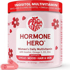 Peach Perfect Inositol Multivitamin – Myo-Inositol & D-Chiro 40:1 Blend, Omega-3, Vitamin D3, Magnesium, Zinc – Supports Women’s Health, Mood, Energy, Supplement – 30 SVG