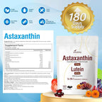 14-in-1 Astaxanthin 12mg & Lutein 40mg with Zeaxanthin Supplements, 12 Month Supply, Fresh Microalgae Source, Supports Eye, Skin, Antioxidant, Joint, Circulatory Health, Non-GMO, Gluten Free, 2 Bag