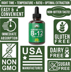 Raw Methyl B12 Liquid Drops. Sublingual Fast Acting Advanced Vegan B 12 Liquid Vitamin Supplement. High Bioavailability Methylcobalamin B-12 Vitamins for Energy, Focus and Relief. for Men + Women