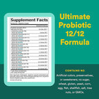 Natural Factors Ultimate Probiotic 12/12 Formula - Digestive Health Support Supplement with Probiotics - Immunity & Gut Health Support Supplement - 60 Vegetarian Capsules (60 Servings)