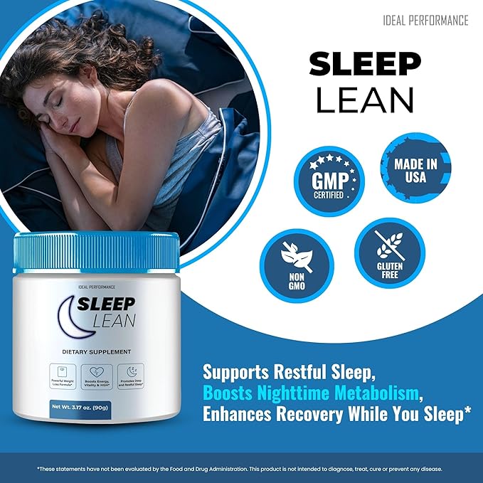 Sleep Lean Powder, Official SleepLean Health and Wellness Supplement Powder - Maximum Strength, All Natural Sleep Support for Calm and Relaxation, Premium SleepLean Support Reviews (2 Pack)