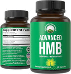 Peak Performance Advanced HMB Supplement for Men & Women - Calcium Beta-Hydroxy Beta-Methylbutyrate Capsules - Supplements for Strength, Recovery, & Lean Muscle - 1000mg of Pure HMB Per Serving