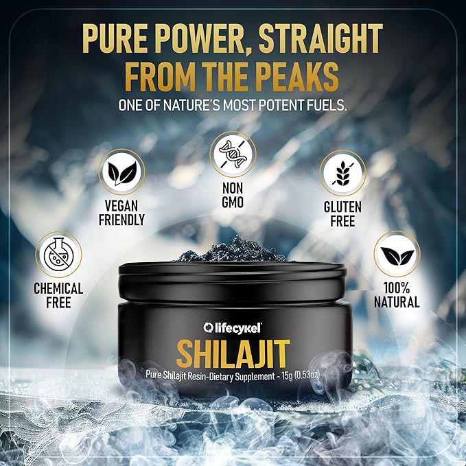 Lifecykel Pure Shilajit Resin – 15g | Wild-Harvested, Mineral-Rich Shilajit Supplement for Strength | Third-Party Tested, Premium Quality | Natural Flavouring