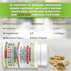 Dash of Vigor 18-in-1 Diosmin Hesperidin Supplement, Quercetin with Bromelain, Zinc, Vitamin C with Rutin Supplement, Horse Chestnut Extract, Butcher's Broom Extract, USA, 60 Capsules