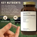 Heart & Soil – 100% Grass Fed & Finished Bone Marrow & Beef Liver from Regenerative Cattle – Supports Bones, joints, Tissue & Skin – 3000mg Libido Booster For Women & Men – Glass Bottle – 180 Capsules
