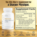 Premium Male Weight Loss - Fat Burner for Men - Supports Healthy Pathways Associated with GLP-1 Activity - Appetite Suppressant, Energy Booster, Helps Sustain Muscle - 60 Unisex Capsules