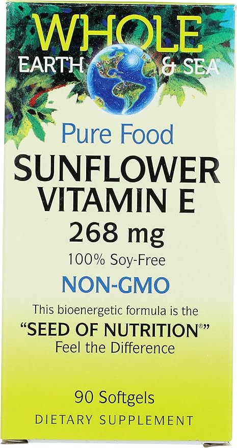 Whole Earth & Sea from Natural Factors, Sunflower Vitamin E, Whole Food Supplement
