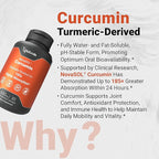 Naturalis NovaSOL Turmeric Curcumin (5,550mg Curcuminoids Equivalent Per Serving) - Clinical Proven with 185X Better Absorption | Antioxidant Support for Brain, Joint & Immune Health* | 30 Servings
