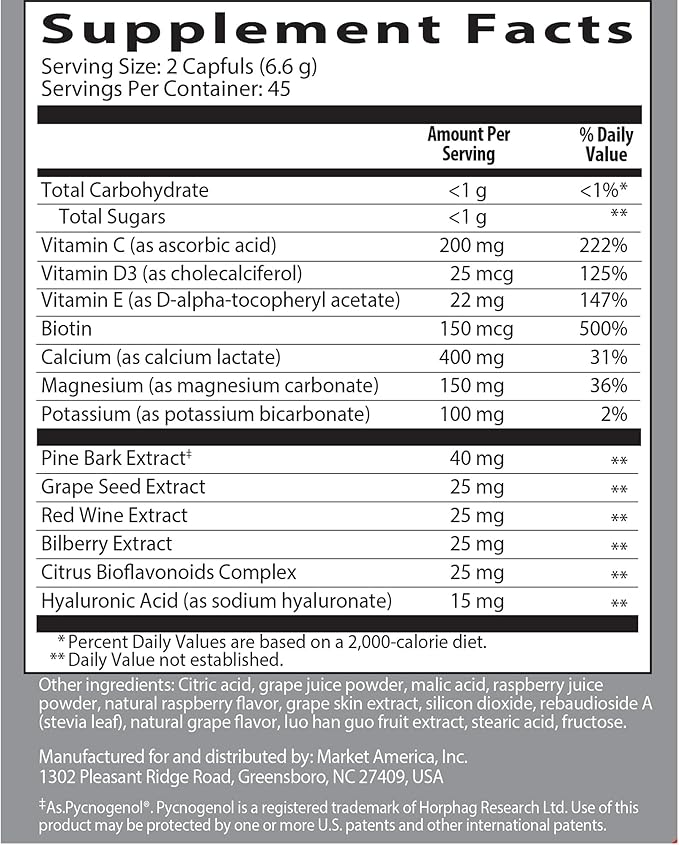 Isotonix OPC-3 Beauty Blend – Pycnogenol, Grape Seed & Hyaluronic Acid for Skin Hydration, Elasticity & Collagen Support, Isotonic Powder, Vegetarian, 45 Servings