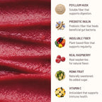 The Fiber Gel High Dietary Fiber Prebiotic Gel Formula — 100% Natural & Clean Label — Plant-Based Psyllium Husk & Inulin Complex — Keto Friendly, Vegan, No Added Sugar — Raspberry, 32 oz