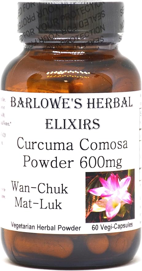 Curcuma Comosa Powder | 600mg Per Capsule | Hormonal Balance & Menstrual Support | Women’s Health Supplement | 60 Vegetarian Capsules | Glass Bottled