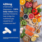 Vitalibre 10 in 1 Magnesium Complex, 420mg Elemental Magnesium | Ultra Strength, Max Absorption | Chelated Magnesium Supplement for Nerves, Bone & Heart Health | Non-GMO, 90 Vegan Capsules