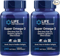 Life Extension Super Omega-3 EPA/DHA Fish Oil, Sesame Lignans & Olive Extract – Heart, Brain, Inflammation Health Support, Gluten-Free, Easy to Swallow, Non-GMO, 240 Softgels (Pack of 2)