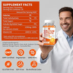 (2 Pack) Calcium Citrate 1200 mg with Vitamin D3 Gummies for Women & Men,Calcium Supplements for Bone & Teeth Support,High Absorption - Easy to Digest, Sugar Free,Vegan,Orange Flavor,60 Day Supply