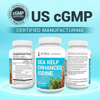 Dr. Berg Sea Kelp Enhanced Iodine - 200 mcg of Premium Iodine - Seaweed Blend Includes Klamath Blue-Green Algae & Sea Kelp - 90 Capsules