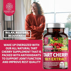 N1N Premium Tart Cherry Extract Capsules, 200 Veg Caps, 3000 mg, Powerful Antioxidant, Joint Health and Mobility, Non-GMO, Gluten Free, 200 Veggie Caps