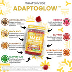 Clean Nutra Maca Root Gummies Ashwagandha Fenugreek Slippery Elm Saffron Hibiscus Beta Carotene Vitamin A for Women Macaroot Extract 60 Gummies Vegan Adaptogen Supplement Gummy Non GMO