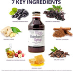 Elderberry Queen Organic Elderberry Syrup 24 Fl Oz - Immune Support Formula with Sambucus Black Elderberry & Aronia Berry - Pure Natural Certified Organic Elderberry Syrup for Kids and Adults