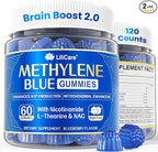 Methylene Blue Gummies for Humans | Upgraded High-Potency Antioxidant & Brain Booster Supplement for Cognitive, Energy, Cellular& Mitochondrial Health | Fast-Absorbing, Vegan, 120 Counts