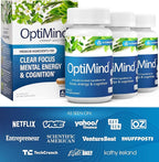 Optimind Brain Supplement for Memory and Focus, Nootropic with Synapsa®, Phosphatidylserine, Vitamin B1 B12, Non-GMO, Mental Clarity, Cognitive Support, Clinically Studied Ingredients, 96 Capsules