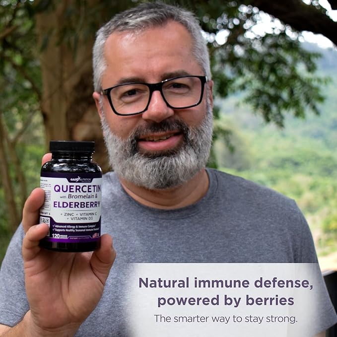 Gade Nutrition Quercetin with Bromelain & Elderberry | Quercetin with Vitamin C and Zinc | Zinc Quercetin 500mg with Vitamin D3 | Daily Immune Support Supplement - 2 Months Supply