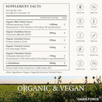 Organic Milk Thistle Extract Liquid for Liver Cleanse Detox & Repair, Silymarin Milk Thistle Drops Supplement with Dandelion & Artichoke for Liver Support, Vegan, Alcohol-Free, 2 FL OZ