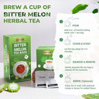 LeafLea Natural Bitter Melon Tea Bags, 40 Cundeamor Herbal Tea Bags – Melon Amargo Gohyah Fruit Tea | Wellness & Digestion Support | Caffeine-Free, Non-GMO, Sugar-Free, Vegan