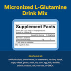 Natural Factors Micronized L-Glutamine 5,000 mg Powder - Easy Absorption Gut Health Support Supplement - Powder Amino Acid Supplement Supports Muscle Recovery - 16 oz (90 Servings)