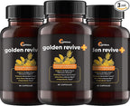 UpWellness Golden Revive + Joint Support Supplement Featuring Turmeric with Black Pepper, Quercetin, and Magnesium- Turmeric Boswellia Supplement - 6 Active Ingredients - 60 Capsules, 3 Pack