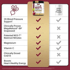 Force Factor Total Beets Ultimate Heart Health Blood Pressure Support with CoQ10, Beet Root Powder, Grape Seed Extract, Blood Pressure Supplement for Circulation, Black Cherry, 30 Servings