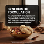 NatureWise Mushroom Complex - with Organic Lion's Mane + Reishi & Cordyceps Sinensis - Lions Mane Supplement with Organic Mushrooms - Vegan - Non-GMO - USA Manufactured - 90 Capsules[30-Day Supply]