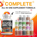 Clean Nutraceuticals Ceylon Cinnamon Capsules + Berberine Turmeric Apple Cider Vinegar Ginseng Bitter Melon Gymnema Milk Thistle Fenugreek Supplement (60 Count (Pack of 2))
