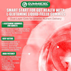 L-Glutamine 1200mg Gut & Immune Support Gummies,Leaky Gut Repair Supplement with Slippery Elm,Marshmallow Root,Ginger Root,Arabinogalactan,Organic Aloe,Vitamin C,Vitamin D3,Zinc,Sugar-Free | 120 Count