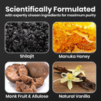 Cured Shilajit Gummies for Men with 85+ Trace Minerals, Fulvic & Humic Acid | Natural Energy, Stamina & Endurance Support | Organic Manuka Honey, Zero Sugar Daily Wellness Supplement