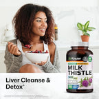 BIO KRAUTER® Milk Thistle Supplement for Liver Cleanse & Detox - Pure Vegan Milk Thistle Extract 1400 mg per Serving Сontains Silymarin - 250 Capsules, 125 Days of Supply, Non-GMO