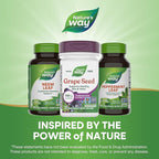 Nature's Way Grape Seed Standardized Extract, Supports Healthy Skin and Veins*, Antioxidant Support*, Non-GMO Project Verified, 30 Vegan Capsules (Packaging May Vary)