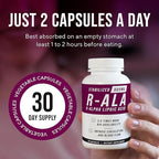 NERVE RENEW R-ALA Stabilized R Alpha Lipoic Acid 600mg Nerve Support Supplement 60 Capsules