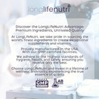 LongLifeNutri Spermidine 20mg, Supports Cellular Health & Brain Function - 180 Count, 2 Serving Size, Vegan Capsules, Wheat Germ Extract, Naturally Support Wellness, Lab Tested, Crafted in USA
