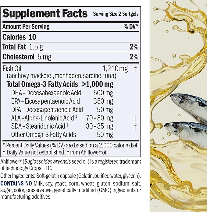 ANDREW LESSMAN Maximum Essential Omega-3 Unflavored, 30 Softgels - Ultra-Pure Omega-3 Fish Oil 1200 mg-High DHA, No Mercury Supplement-Small, Easy to Swallow Fish Oil Capsules