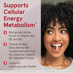 Jarrow Formulas Ultra Strength Methyl B-12 5000 mcg & Methyl Folate 800 mcg + P-5-P, Supplement for Cellular Energy Metabolism and Cardiovascular Support, 60 Chewable Tablets, 60 Day Supply, 12 Packs