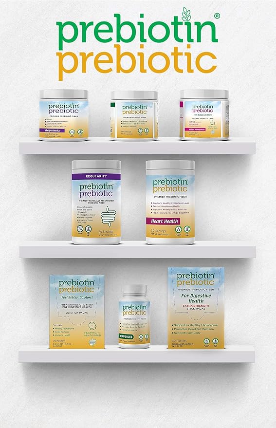 Prebiotin Prebiotic Fiber Supplement Powder – 8.68 oz – Supports Digestive Health – High Fiber, Boosts Probiotics, Reduces Hunger – All-Natural, Gluten-Free