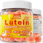 Sugar-Free Lutein Zeaxanthin Supplements Gummies (25mg) Vitamins A, C, E, Bilberry, Astaxanthin - Coconut Oil for Better Absorption - Adults & Teens Vision Health, Eye Strain, Dry Eyes - Vegan, 60Cts