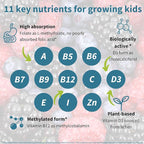 Igennus Methylated Kids Multivitamin Gummy, MTHFR, No Artificial Sweeteners or Flavors, Sugar Free, Age 4+, 90 Natural Berry Flavor Gummies from Fruit Powder, Non-GMO, Halal, Clean Label x6